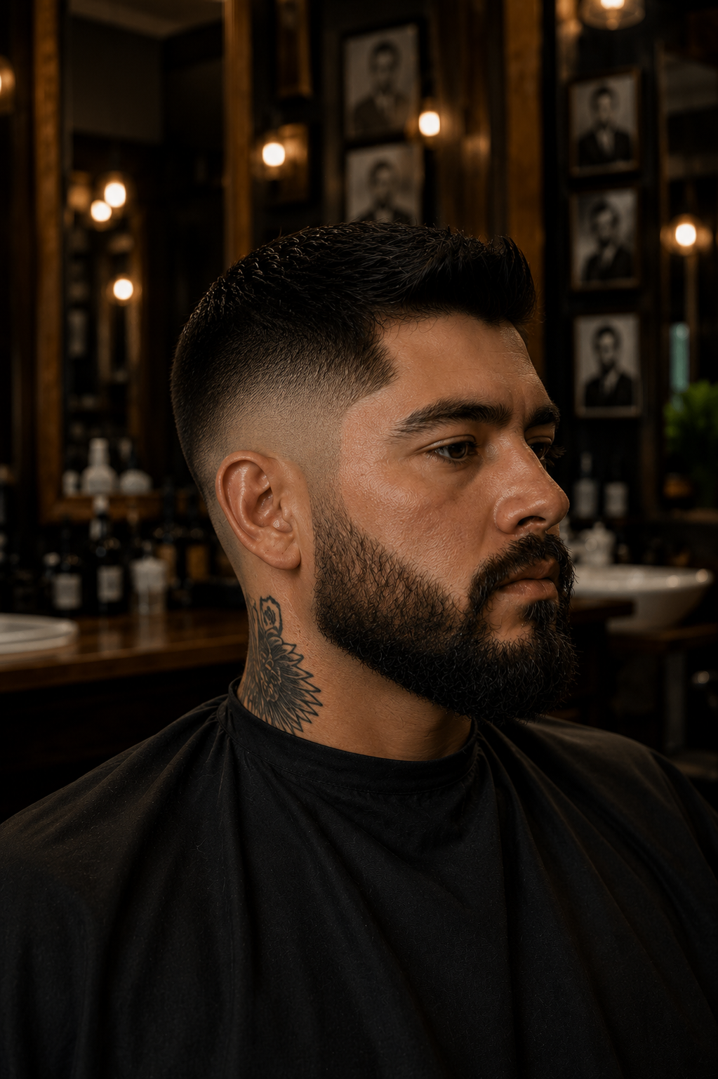 Resultado final de corte fade y barba premium en barberia de San Luis Potosi